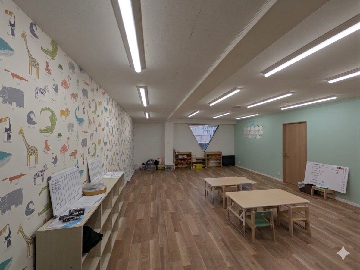 明るく清潔なあおぞらの教室風景